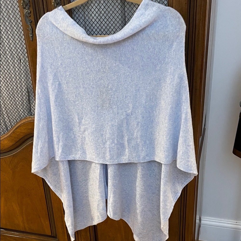 Italian cashmere light blue poncho